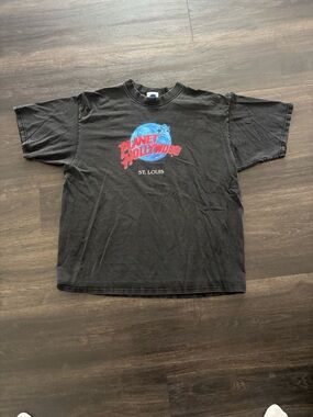 Vintage Planet Hollywood Shirt Mens XL Black St Louis Graphic Tee USA 90s